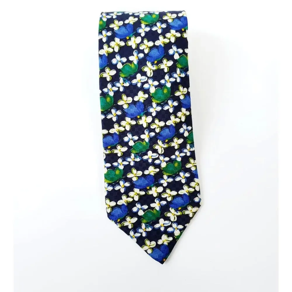 Ungaro Paris Silk Men Necktie Floral Made in Italy Colorful Luxry